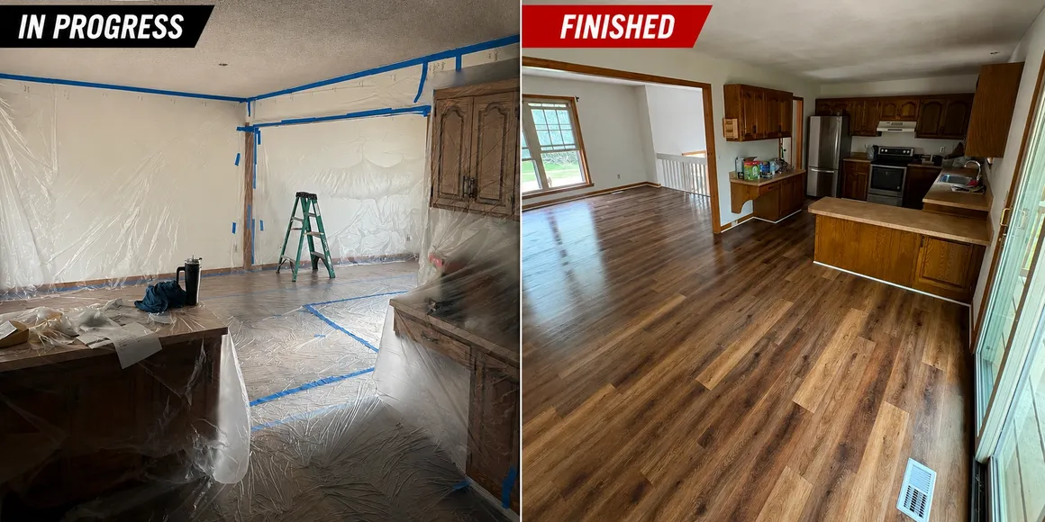 Interior refinish in progress and finished — Topeka KS